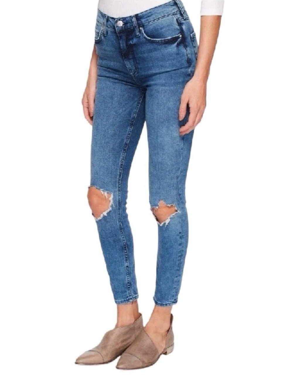 New Free People Women's ripped skinny crop jeans / size 29R